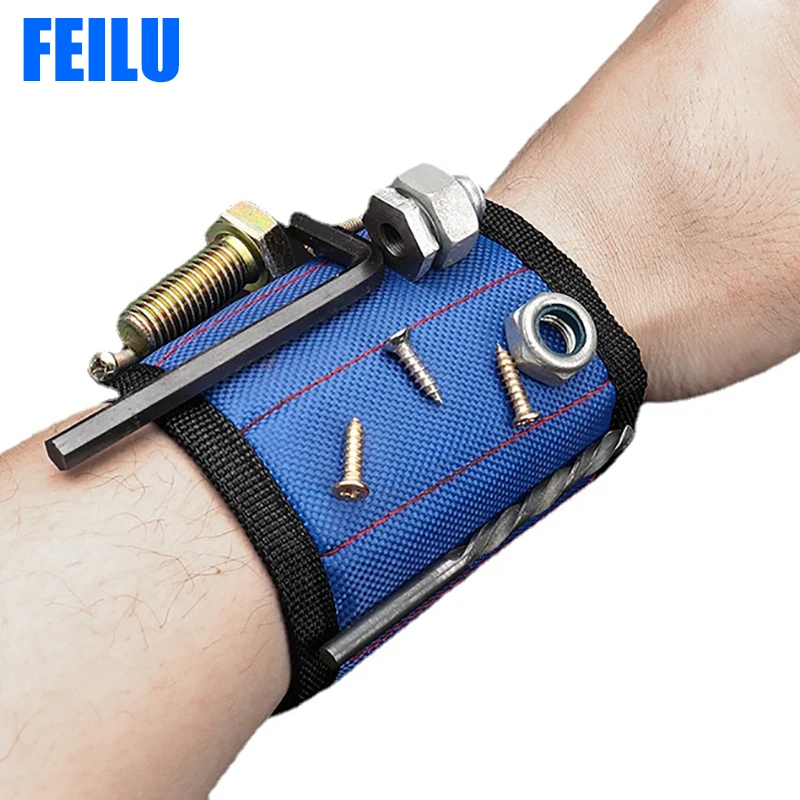 2023 Professional Magnetic Wristband Portable Tool Bag Electrician Wrist Tool Belt Screws Nails Drill Bits Holder Repair Tools