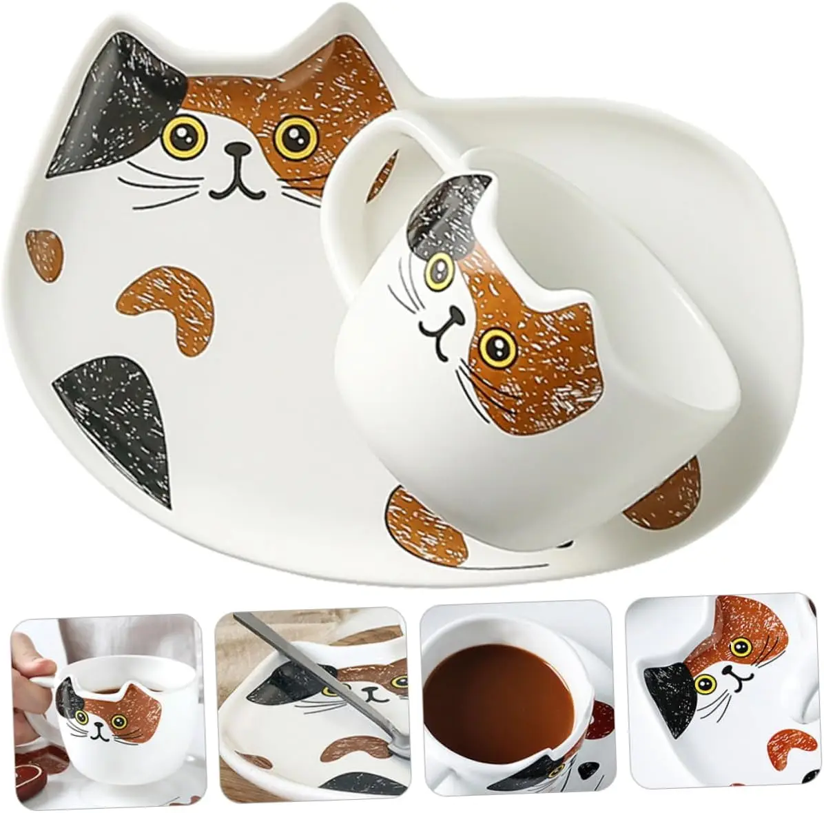 1 комплект набор чашек и блюдец для кошек чашки блюдца послеобеденного чая