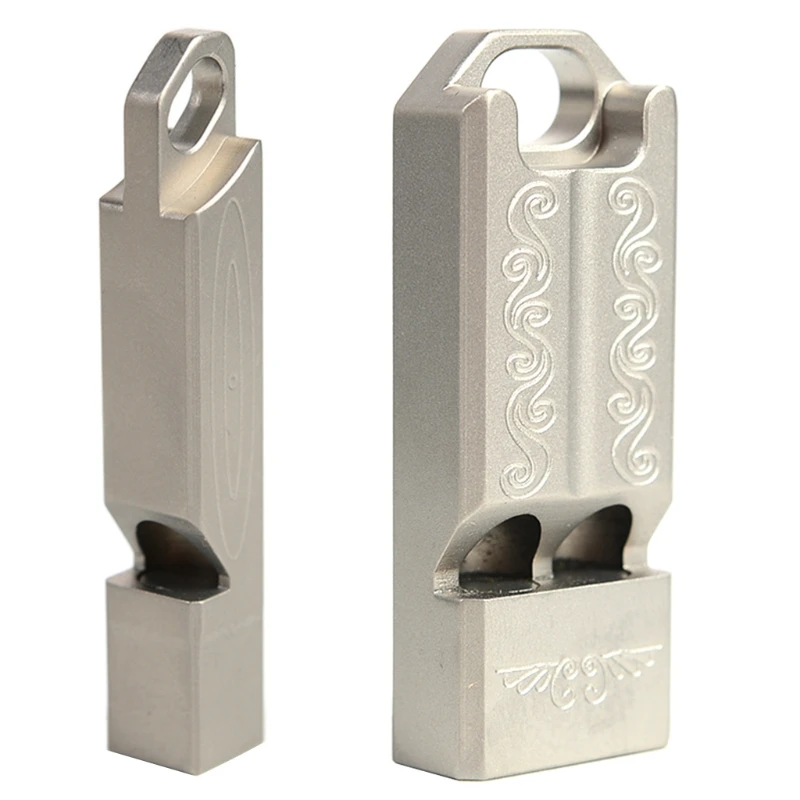 

G92F Titanium Outdoor Emergency Whistle 120 Decibels EDC Necklace Lanyard Whistle for Outdoor Hiking Camping