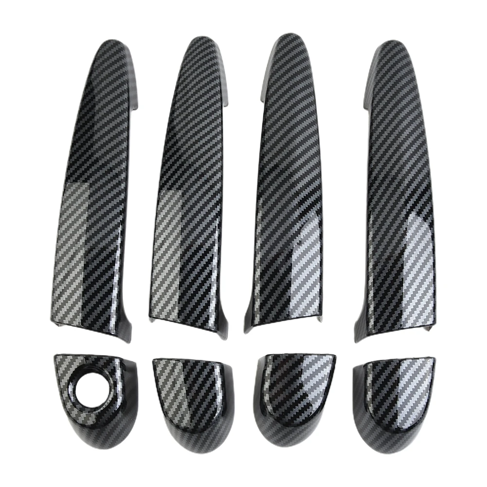 

Высококачественные новые стильные практичные Чехлы для отделки дверных ручек из АБС-пластика и черного углеродного волокна, простота установки