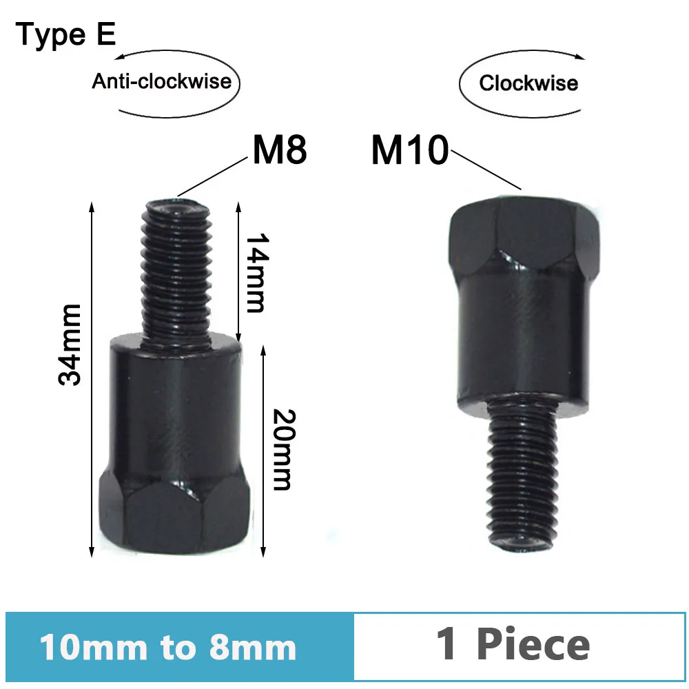 

1 шт. адаптеры для зеркал мотоцикла M10 10 мм M8 8 мм черный, серебристый стальной металлический винтовой адаптер зеркала заднего вида преобразовательный болт с резьбой