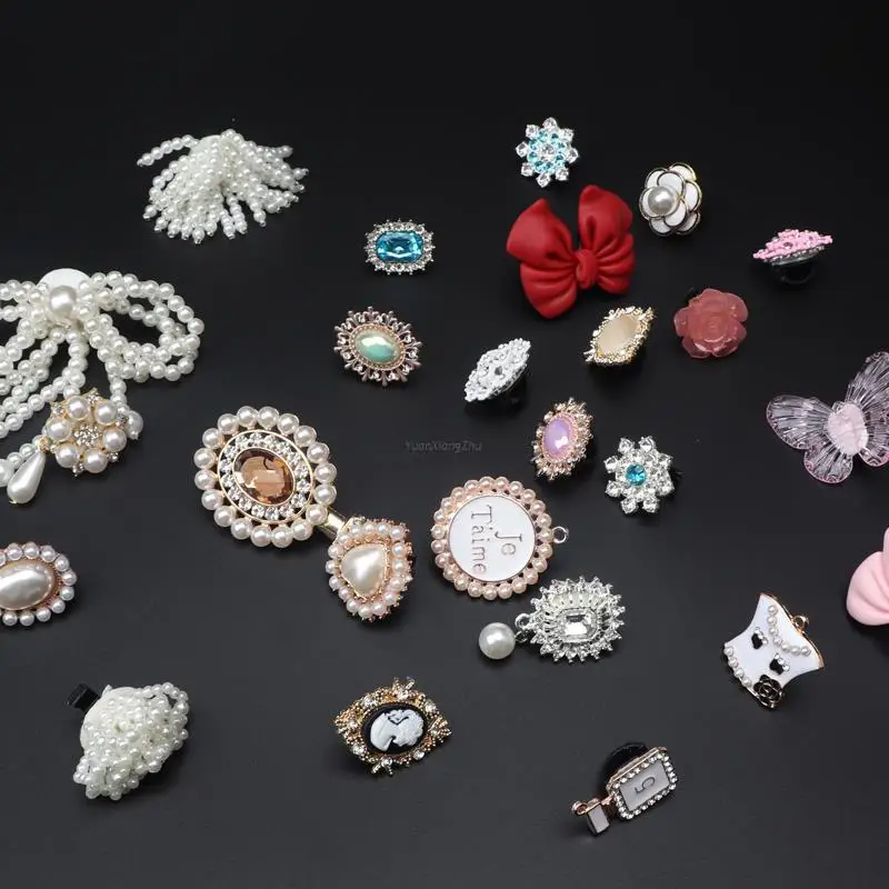 

luxury Pearls Shoe Charms Fashion beauty perfume Sneaker Charms Girl Gift Shoe decoration DIY Shoelaces Buckles shoes accesories