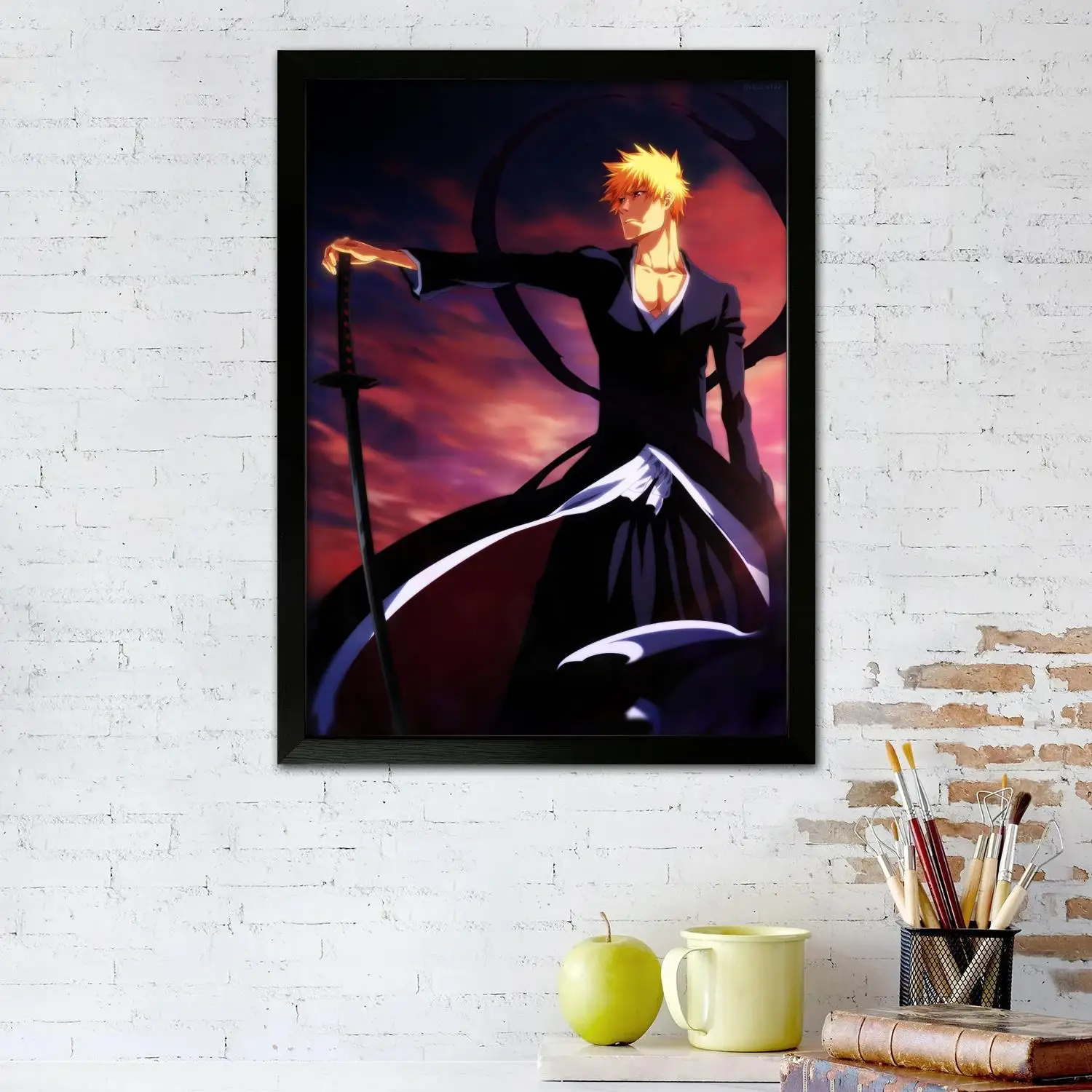 Художественный постер Ичиго Куросаки на холсте