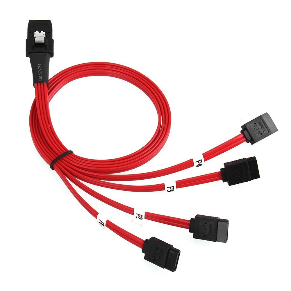 

Breakout Cable Hard Drive Splitter Cable Internal Mini SAS SFF-8087 36Pin Male to 4Pin SATA 7P Female Breakout Cable Red