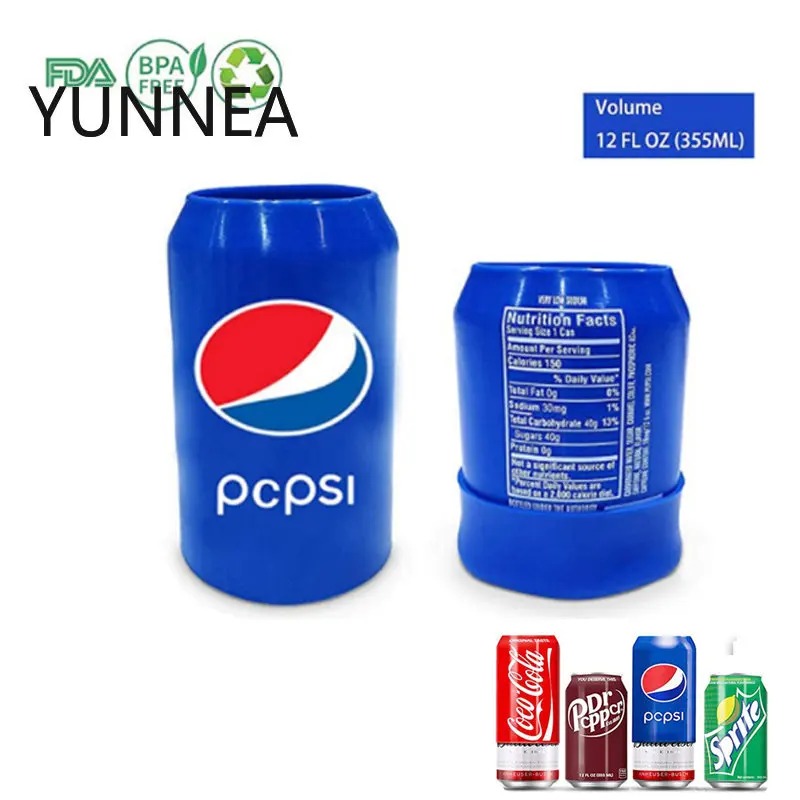 

1pcs New Collapsible Silicone Canned Fake Cola Sleeves Cola Beer Cans Silicone Cup Sleeves Customizable Patterns