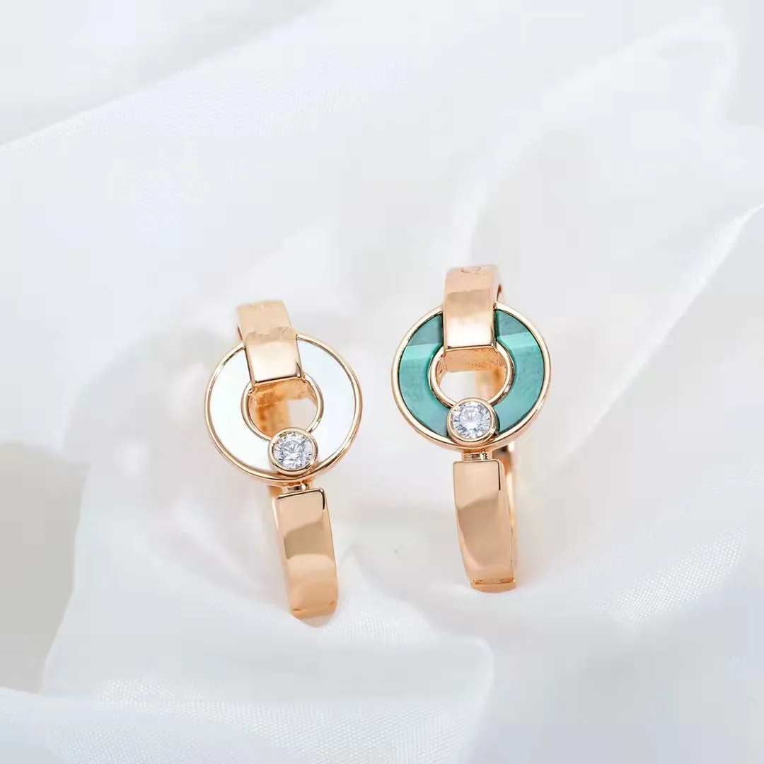 

Luxury Jewelry1:1High Quality LOGO Malachite Compass Ring Roman Fashion Brand BVL Popular Jewelry Women
