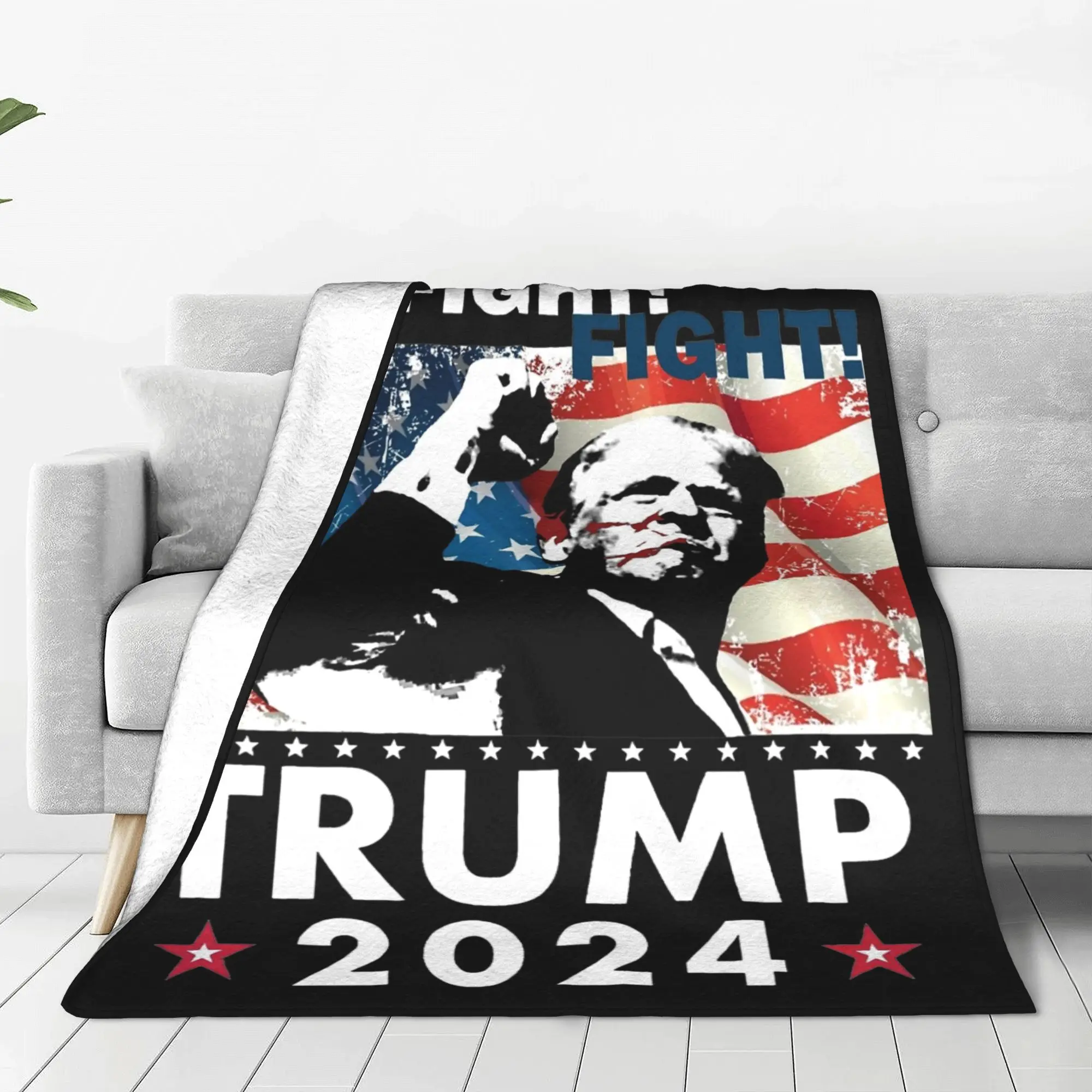 Накидка с изображением Трампа 2024 одеяло разных размеров супермягкое и теплое