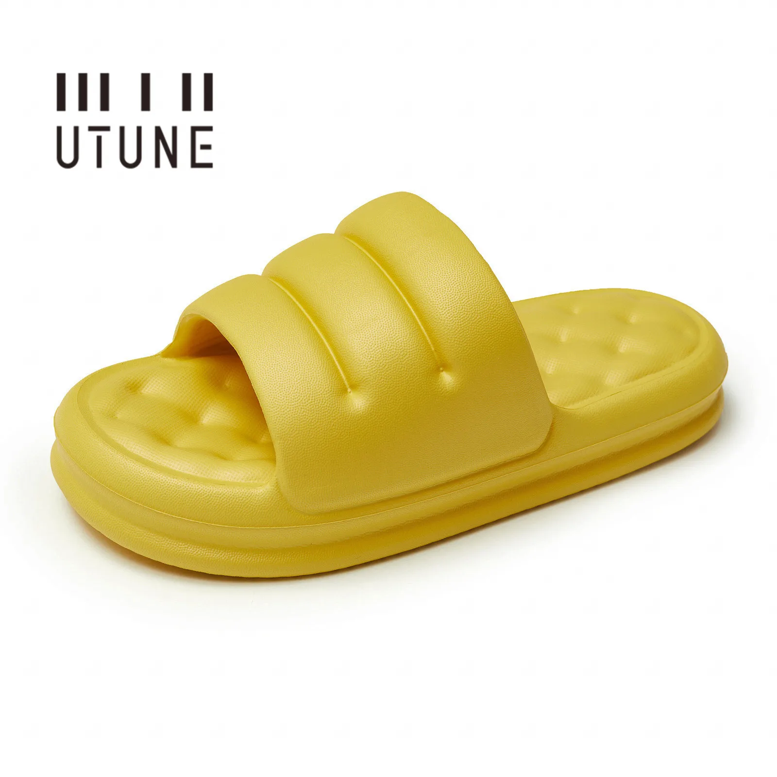 

UTUNE Sofa Slippers For Women Pillow Slides Indoor Shoes Sandals Men EVA Platform 4CM Soft