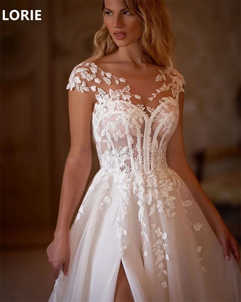 LORIE Свадебные платья трапециевидной формы без рукавов с разрезом по бокам и