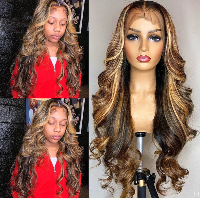 

Full Lace Wig With 4x4 Silk Base For Women Highlight Blonde Body Wave Silk Top Human Hair Wig Preplucked Glueless With Baby Hair