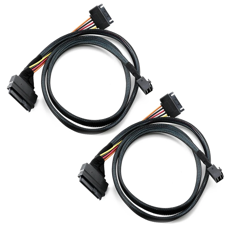 

2x0,5 м/8643 футов Mini SAS SFF в U.2 SFF-8639 кабель с 15-контактным женским разъемом SATA кабель питания SSD провод 12 Гб/с