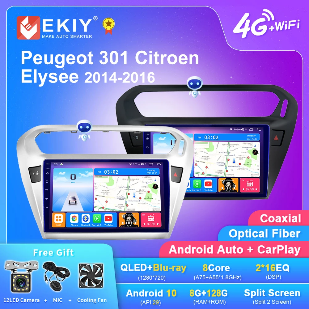 

EKIY T7 QLED DSP Android Auto Radio For Peugeot 301 Citroen Elysee 2014 - 2016 Stereo Multimedia Video Player 2 din Carplay GPS