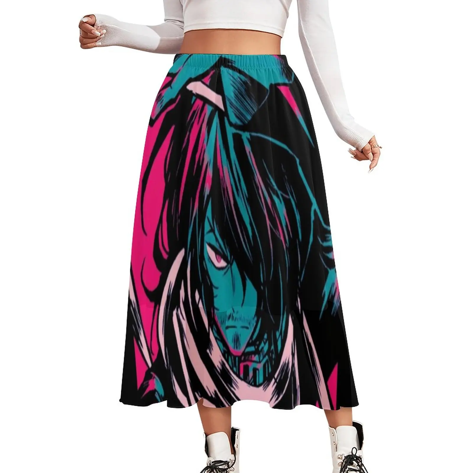 

My Hero Academia Skirt AIZAWA SHOTA Vintage Boho Skirts Elastic Waist Design Street Wear A-line Skirt 2XL 3XL 4XL