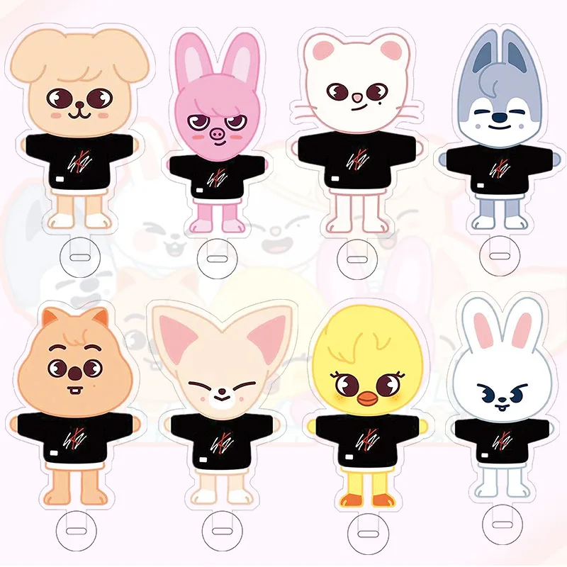 

KPOP бродячие Детские Skzoo стенд фигурка акриловый Рабочий стол Bokkari wolf chan puppym jiniret leebit фигурка SKZ коллекция для фанатов 10 см