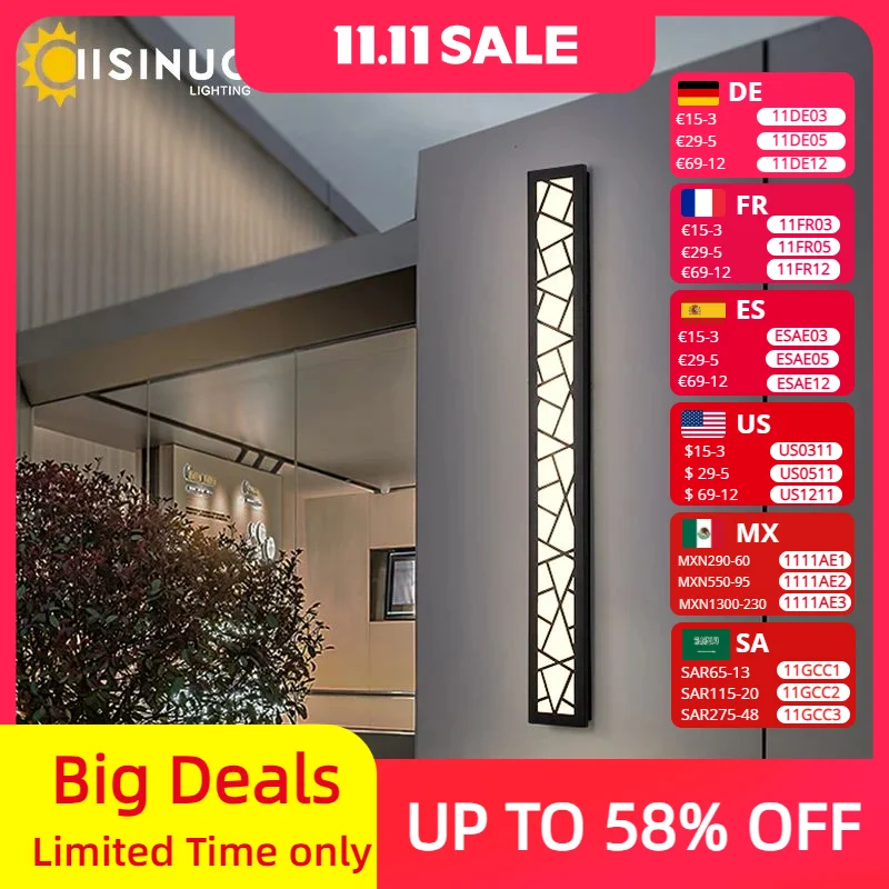 

IISINUO Водонепроницаемый настенный светильник IP65