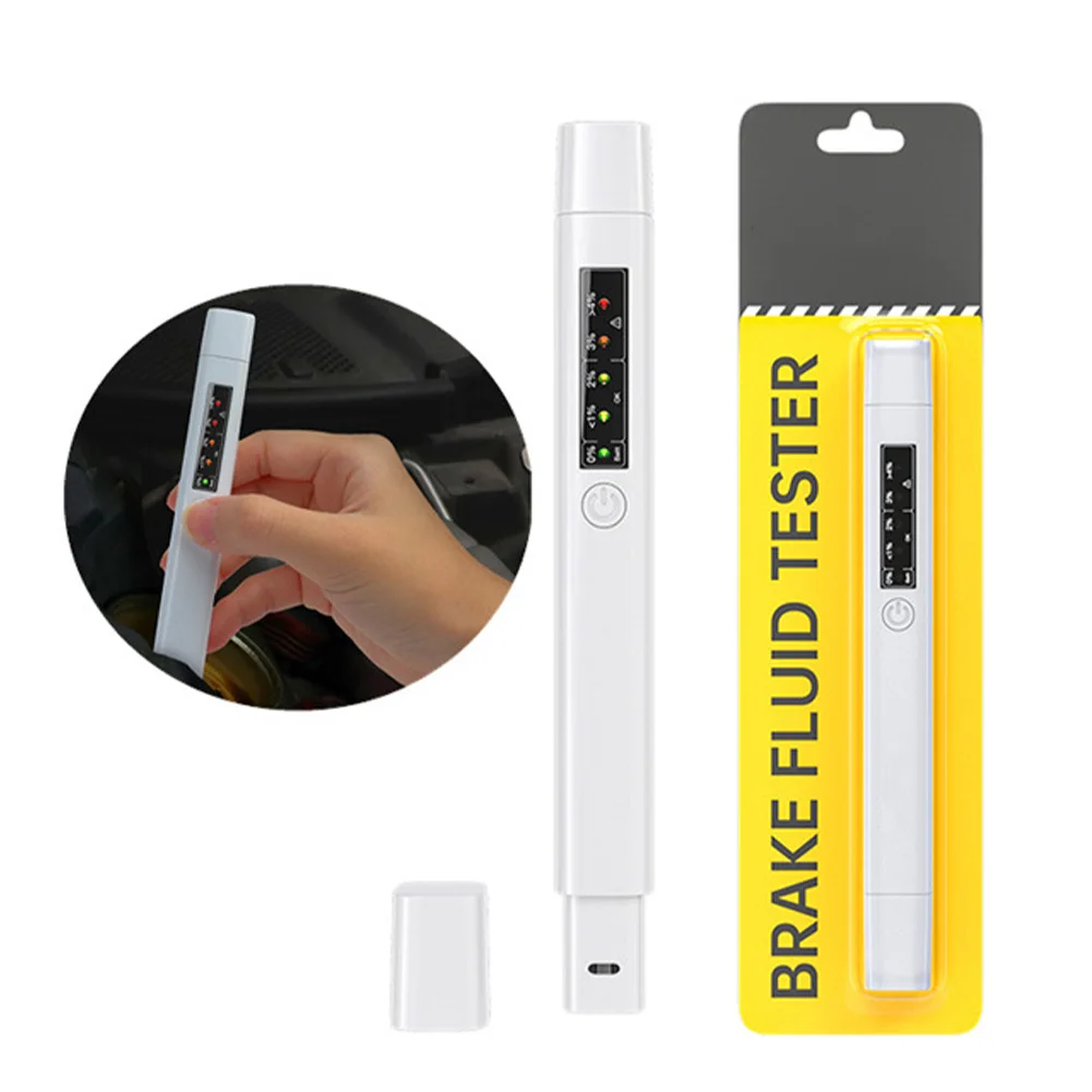 

Brake Fluid Tester Accurate Brake Fluid Diagnostic Tool with 5 LED Indicator Brake Oil Test Pen for DOT3 DOT4 DOT5 Vehicle Test