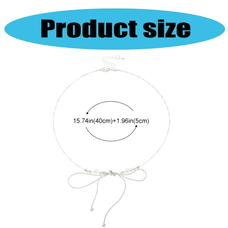 95AB простой кулон-бабочка ожерелье регулируемая длина шейная цепочка с бантом