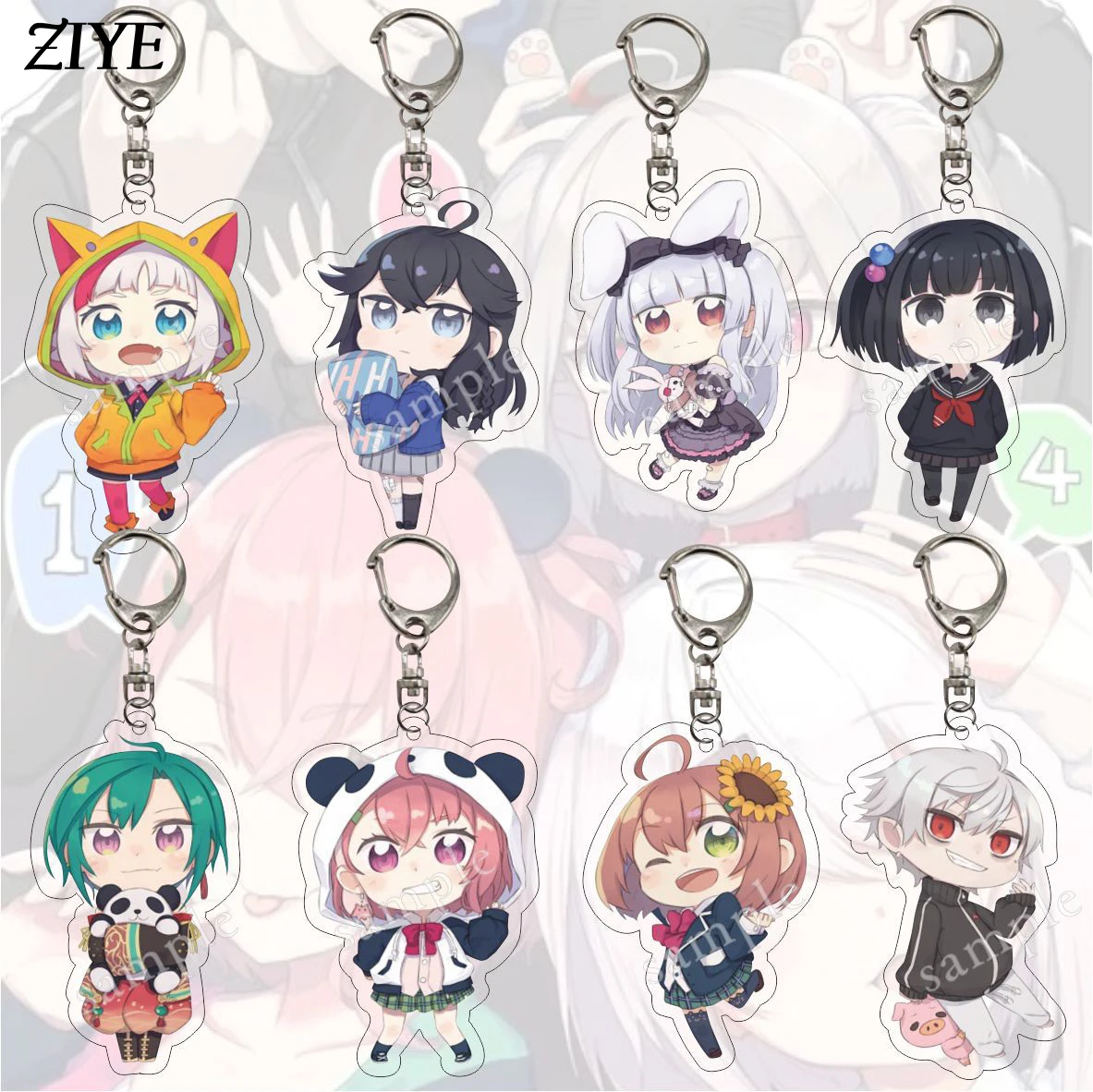 

Japanese Youtuber Vtuber Nijisanji 2434 Keychain Cute Tsukino Mito Sasaki Saku Shiina Yuika Amemori Sayo Honma Himawari Keyrings