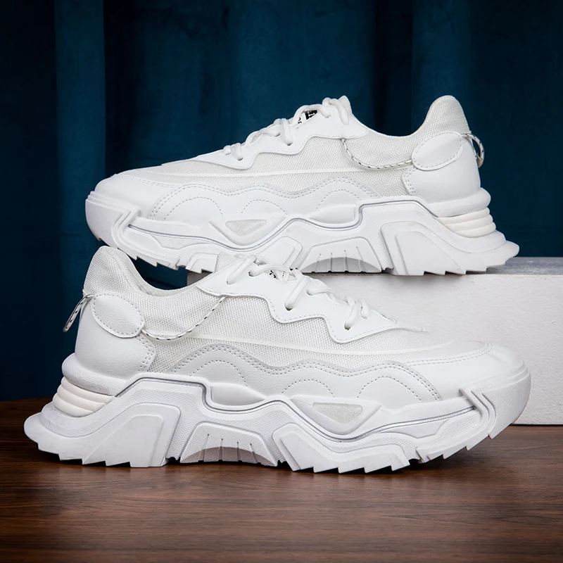 

New Four Seasons Shoes Mens Sports Casual Thick Sole Dads Shoes Light Elastic Cushioning Anti Slip and Durable Sports Shoes