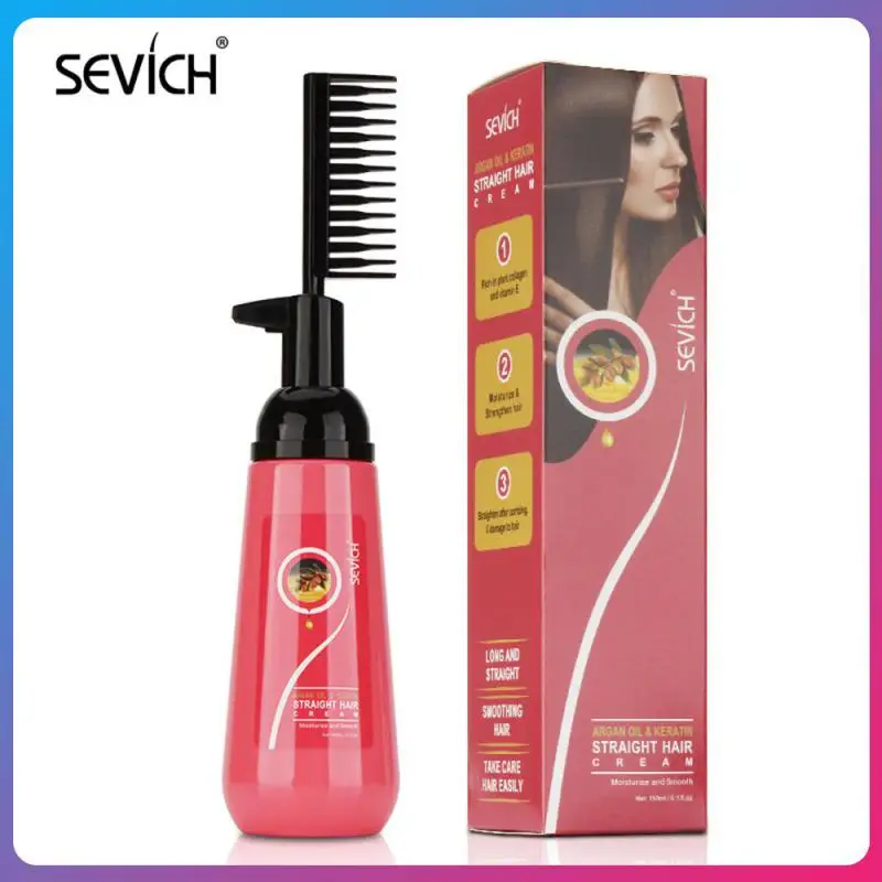 

Improves Curly Hair Moisturizes Smooth Softening Straightener Hair Care Hair Straightener Cream Protects Hair Color Red 150ml