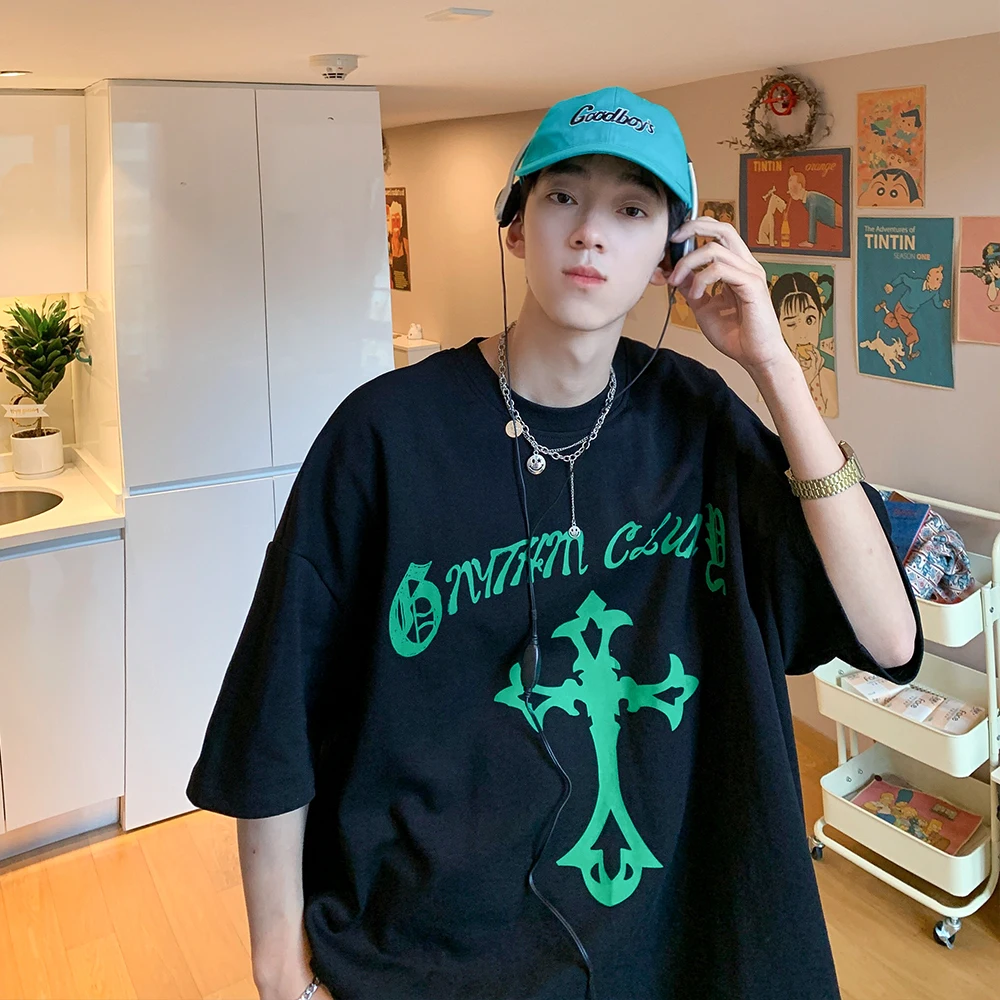 Футболка женская оверсайз с принтом Креста Уличная Одежда для танцев топ в стиле