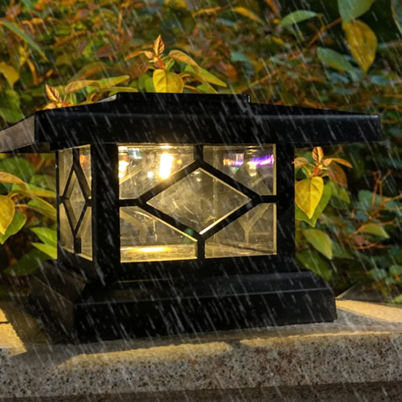 

Solar Waterproof LED Post Cap Lights Outdoor Column Headlight Pillar Fence Lamp TSL1