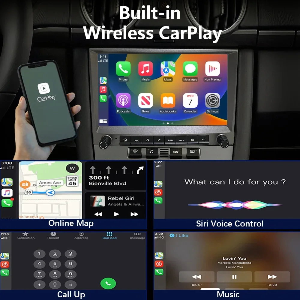 Фото Автомобильная навигационная система CHSTEK Carplay для Porsche 911 997 Cayman Boxster 987 2005-2013 с 4G GPS, Wi-Fi, видео и DSP-стерео (обновленные модели) №3