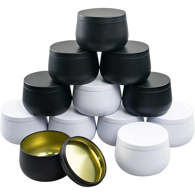 Акция! Жестяные банки для свечей с крышками-12 банок 8 унций металлические