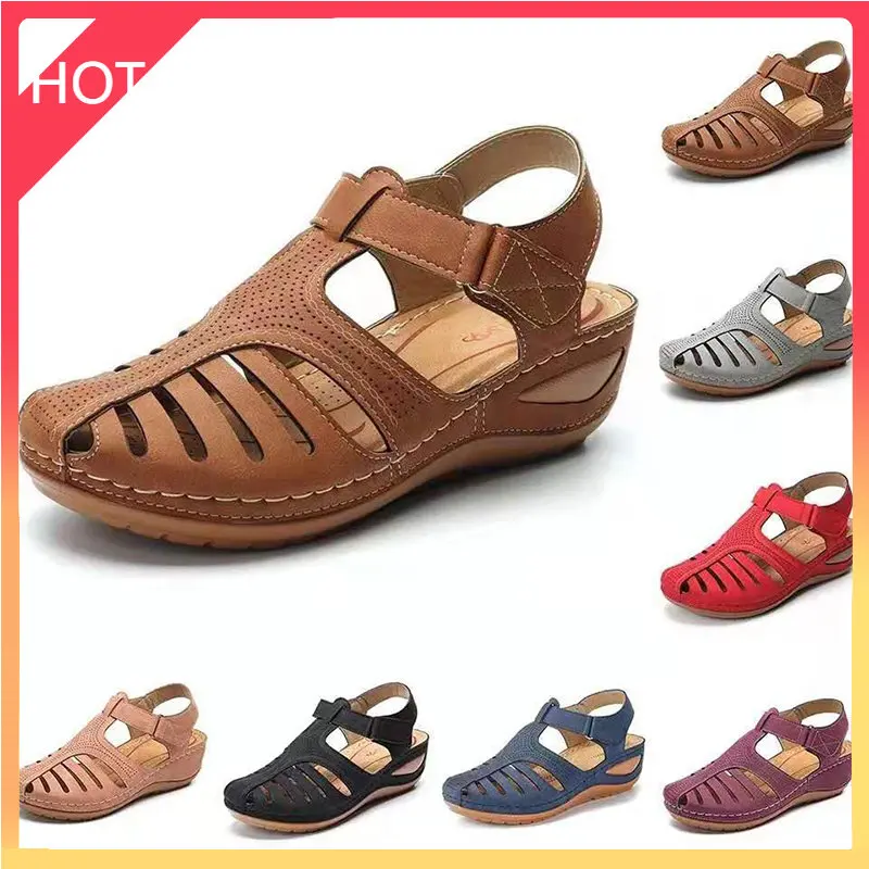 

Woman Summer Vintage Wedge Sandals Buckle Casual Sewing Women Shoes Female Ladies Platform Retro Sandalias Plus Size