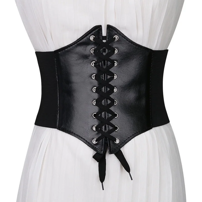 

Corset Wide PU Leather Slimming Shaper Belts Waistband Waist Underbust Belt Body Building For Women