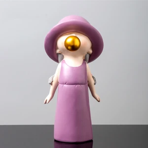 Cute Wind Blowing Bubble Girl Boy Resin Sculpture Ornament Home Decoration Accessories Tabletop Figurines Home Decor Room Decor