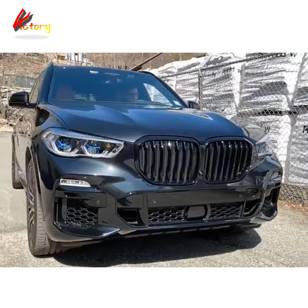 Для BMW X5 G05 Pre-LCI 2019 2020 2021 2022 глянцевая черная гоночная решетка с 1 планкой передняя
