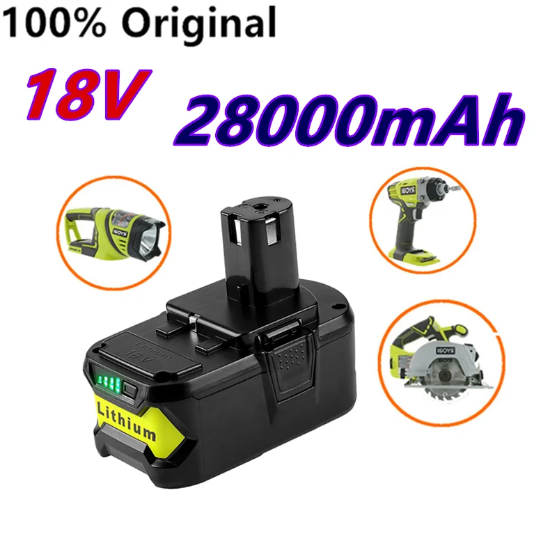 

High Capacity 18V 28000mAh Li-Ion For Ryobi Hot P108 RB18L40 Rechargeable Battery Pack Power Tool Battery Ryobi ONE
