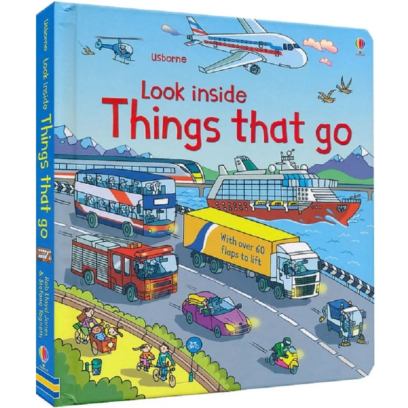 

Britain English 3D Look inside Things That Go picture book Education kids child With over 60 flaps to lift hard cover