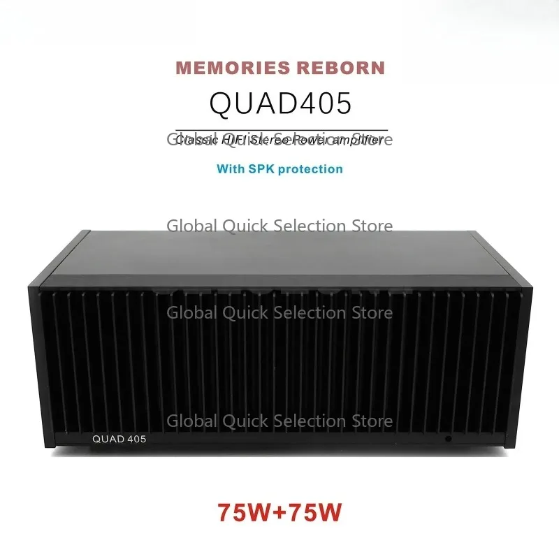 Фото Классический HIFI стереоусилитель мощности QUAD405 на базе MJ15024, 75Вт+75Вт, с защитой динамиков. №2