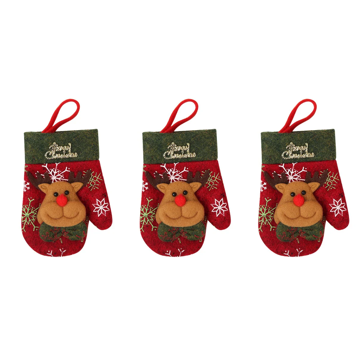 

3x Xmas Silverware Bags Stocking Xmas Cutlery Goodie Christmas Silverware Holder Stockings Xmas Tableware