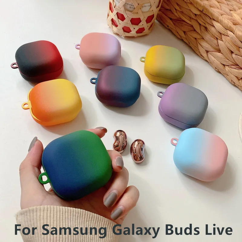 

For Samsung Galaxy Buds Live Case Cute Heart Patterned Hard Cover PC Frosted Hard Shell with A Locking Carabiner HOT