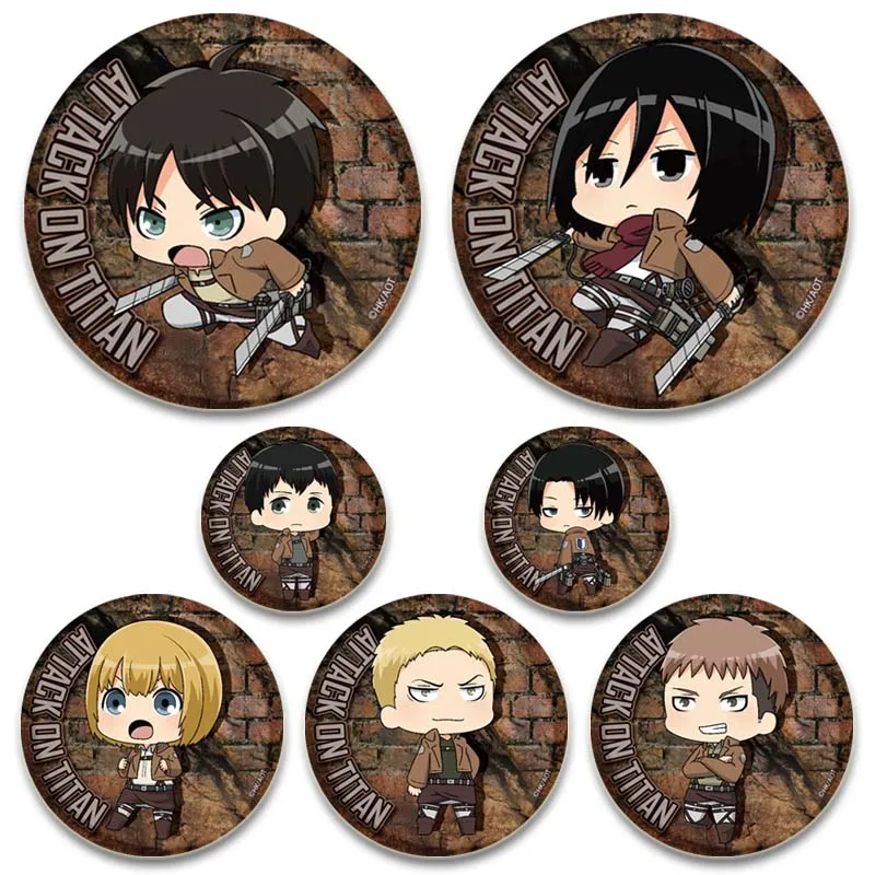 

Japanese Anime Attack on Titan Hard Enamel Pins Cute Manga Eren Levi Badge Backpack Collar Lapel Brooches Gifts Fans Collection