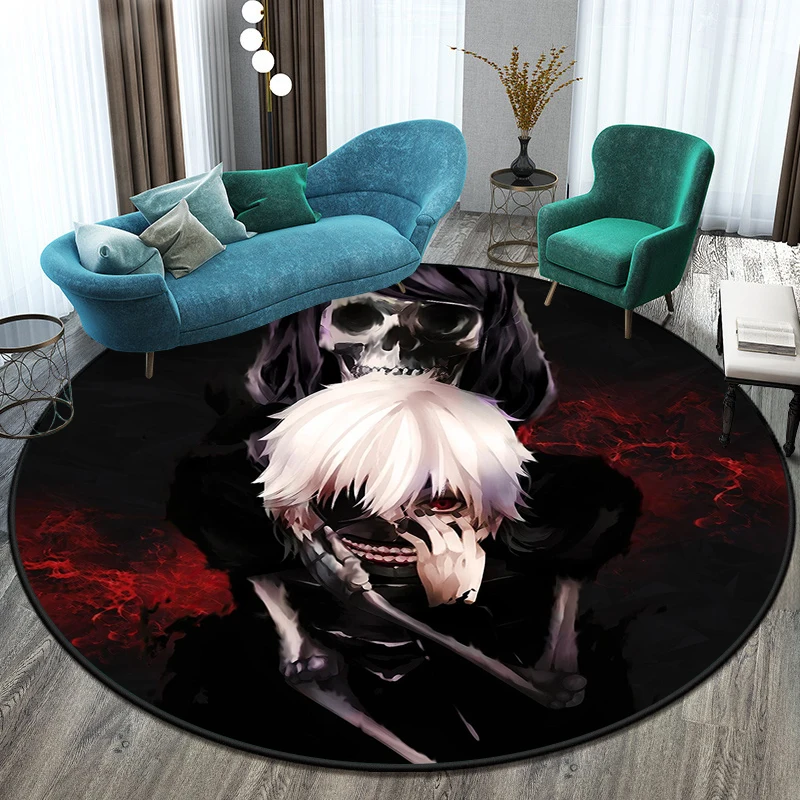 Hot Anime Tokyo Ghoul Round Carpet for Living Room Mat for Children Floor Rug Yoga Mat Bedroom E-sports Chair Mat Dropshipping