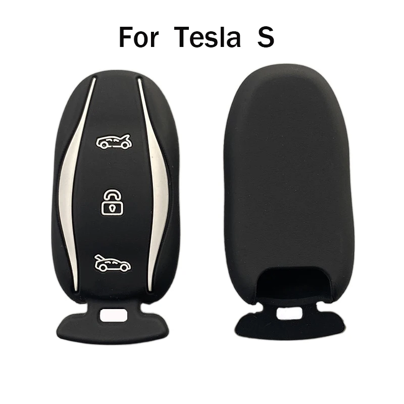 

Silicone rubber car key cover case for Tesla model S X S60 S85D SP85 S60D 3 Button key case cover