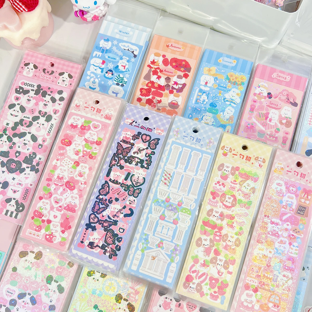 

SKYSONIC BOBO New Arrival Kawaii Full Set Series Decorative Stickers Dog Festival Kpop Idol Card Album Sticker Korean Stationery