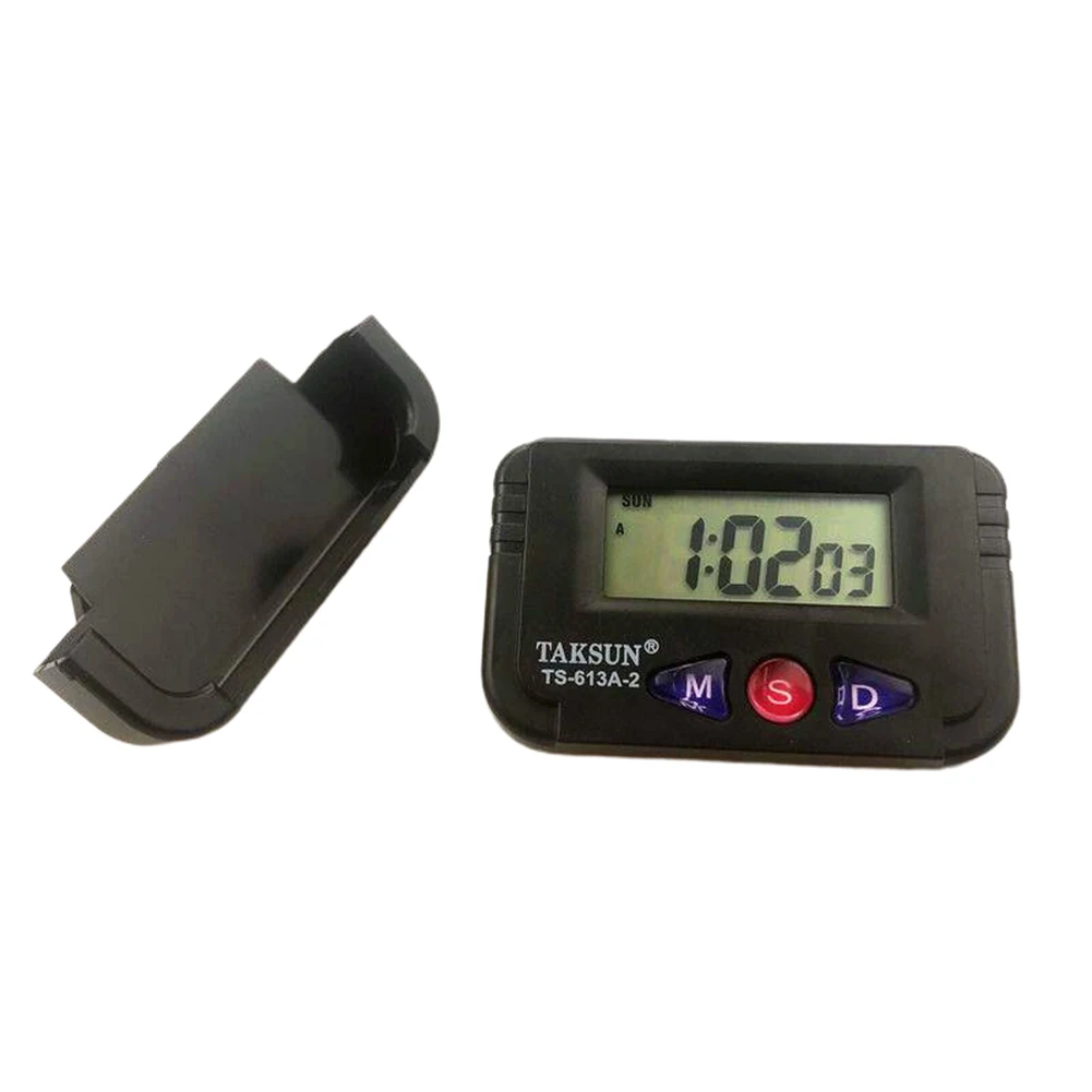 

1pc Portable Digital Car Clock Pocket Sized Electronic Travel Alarm Clock 12 Hour Date Auto Electronic Stopwatch Alarm Clock