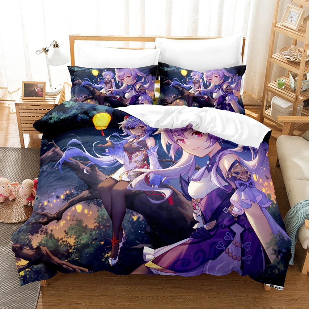

Genshin Impact Bedding Set Game 3d Print Bed Linen Quilt Soft Duvet Cover Sets Home Textile Queen King Size Girl Kids Room Decor