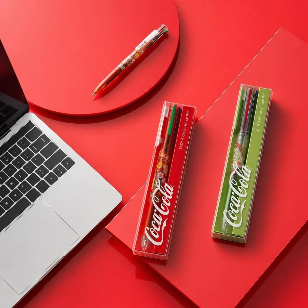 Фото Многоцветная гелевая ручка KACO Coca-Cola 4-в-1, 0,5 мм, милые канцелярские принадлежности для школы и офиса, подарки №1