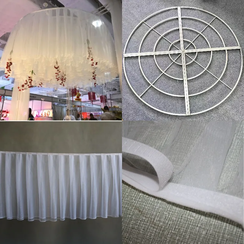 Кружевная кружевная стойка диаметром 150 см Потолочная круглая занавеска из