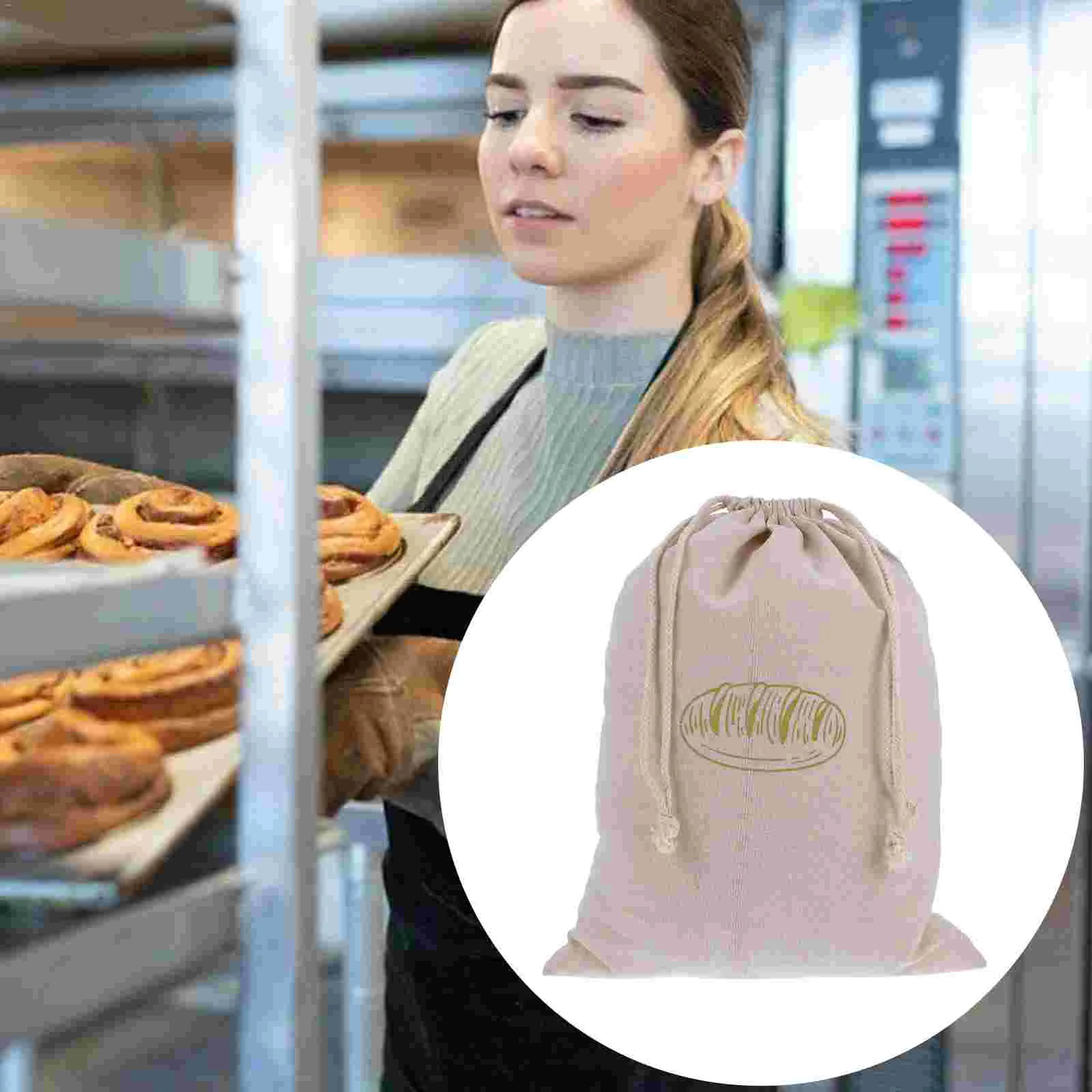 

Breadlinen Drawstring Storage Pouch Grocery Reusable Sandwich Cottonloaf Produce Burlap Unbleached French Gift