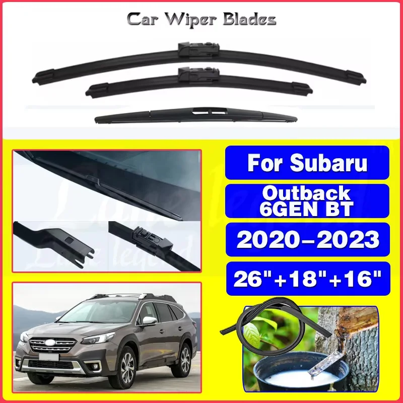 

Для Subaru Outback 6GEN BT 2020 2021 2022 2023, щетки стеклоочистителя переднего и заднего стекла, щетки для окон, запасные части, аксессуары