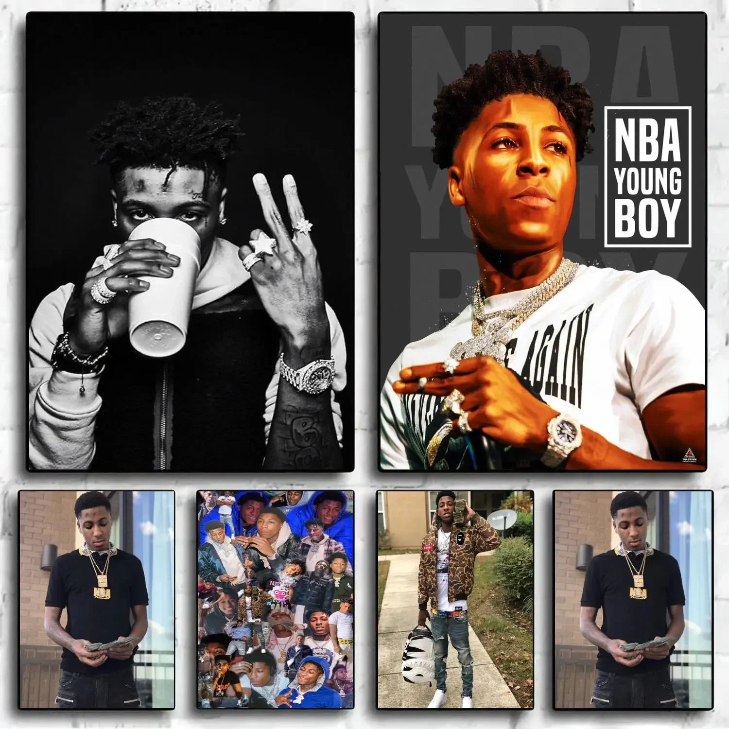 Плакат NBA YoungBoy настенное искусство персонализированный современный декор для