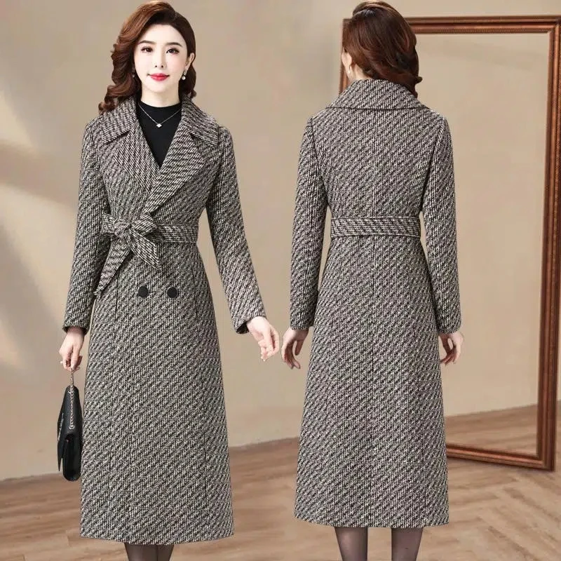 

Autumn Winter Jacket Women Woolen Coat 2022New Fashion Long Double Sided Wool Coats Female Slim Double-Breasted Female Outerwear