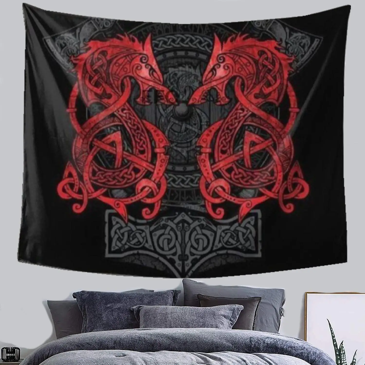 гобелен на стену Wall tapestry декор комнаты Настенный с изображением легенды викингов